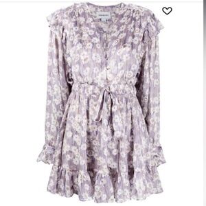 BNWT SABRINA MUSAYEV Belted Floral-Print Dress